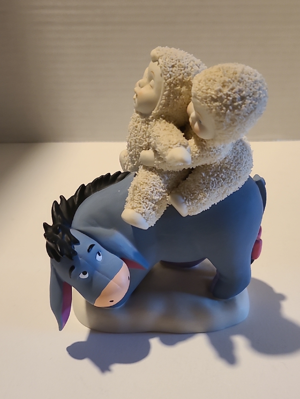 Snowbabies Disney Eeyore with Two Children - Blue and Cream